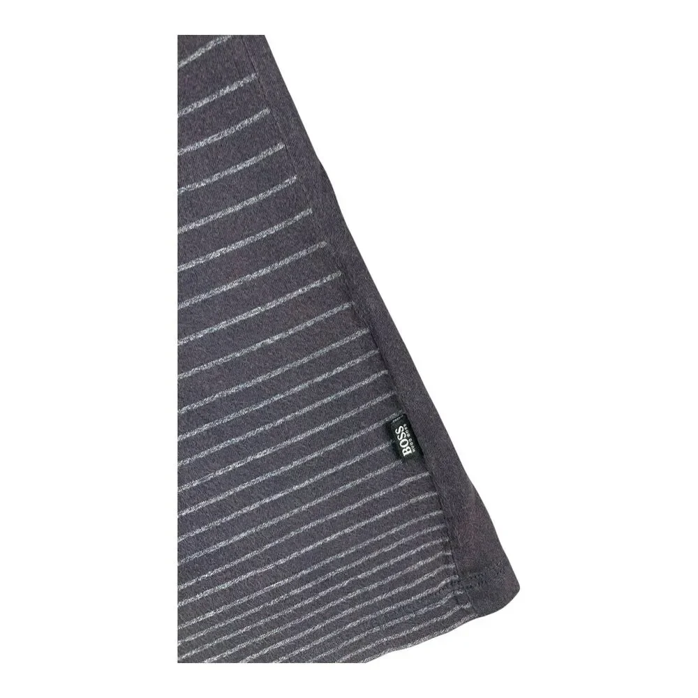 Hugo Boss Men’s Polo Shirt Purple Striped Regular Fit Size Small